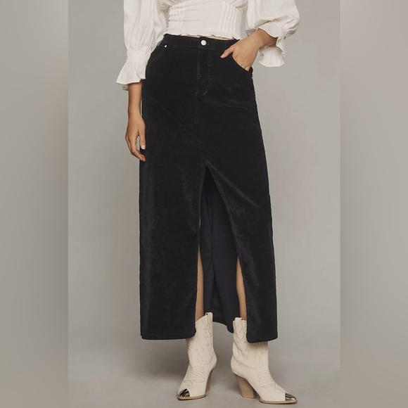 Pilcro Madi Front-Slit Corduroy Maxi Skirt - Picture 2 of 4